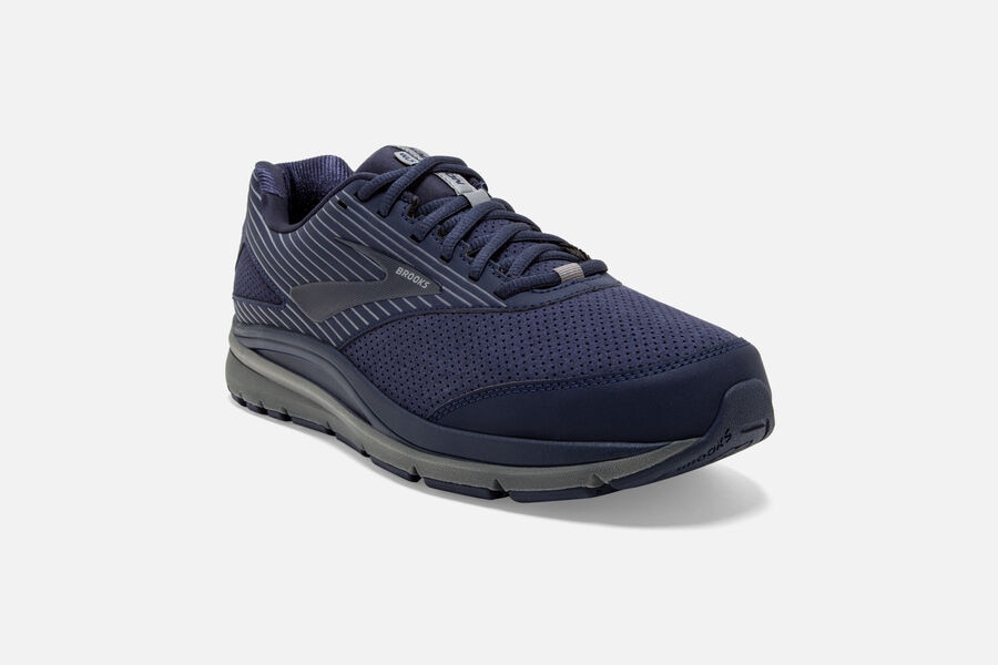 Brooks Running Shoes Mens Navy - Addiction Walker Suede - 3065-JXWRS